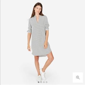 Everlane Silk Split-Neck Shirt Dress